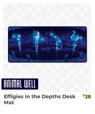 Effigies in the Depths Desk Mat is back in stock at fangamer.com