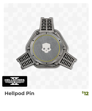 Helldivers II Hellpod Pin is back in stock at Fangamer.com