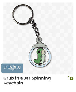 Hollow Knight Grub in a Jar Spinning Keychain is back in stock at Fangamer.com