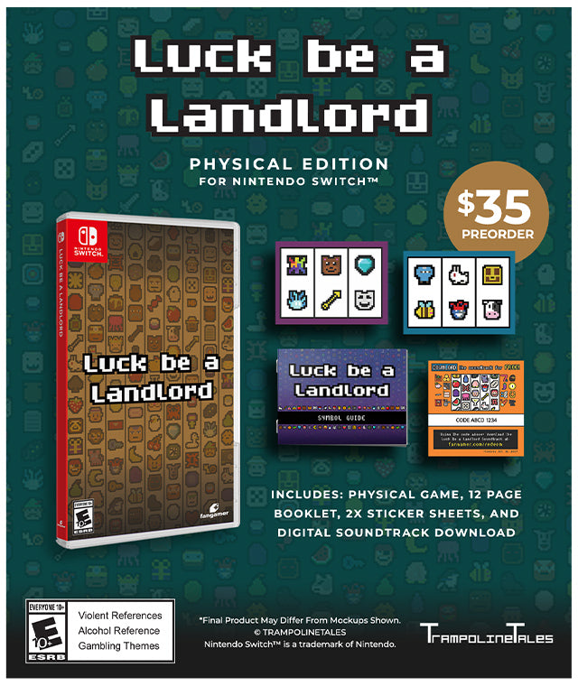 New Luck be a Landlord physical edition is available for preorder at Fangamer.com