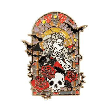 Dracula Stained Glass Pin