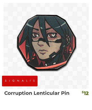 Corruption Lenticular Pin is back in stock at fangamer.com