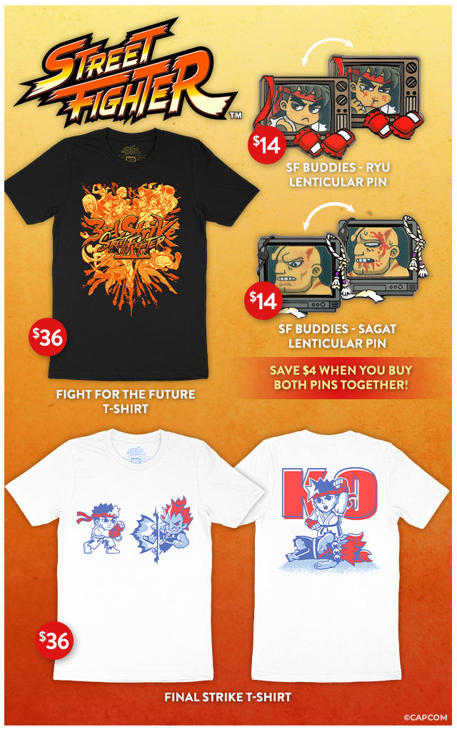 New Street Fighter merch is available at Fangamer.com