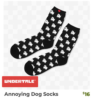 Annoying Dog Socks are back in stock at Fangamer.com